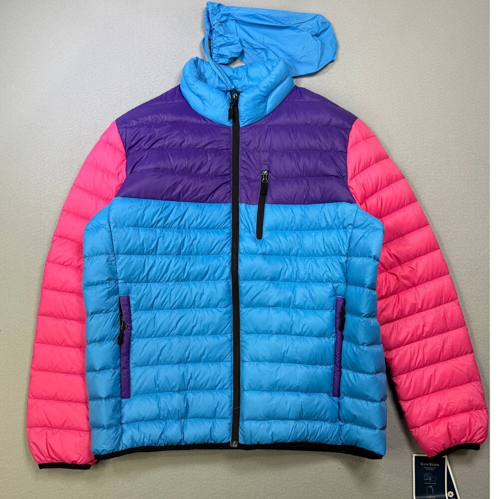 Club Room Men's Down Packable Quilted Puffer Jacket, Pink XL $125